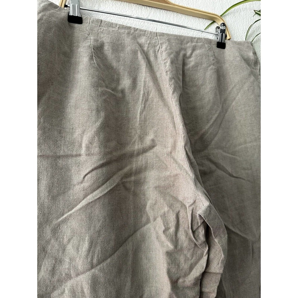 EILEEN FISHER 100% Organic Linen Pants Natural Beige Relaxed Side Zip Women XL - Picture 8 of 12